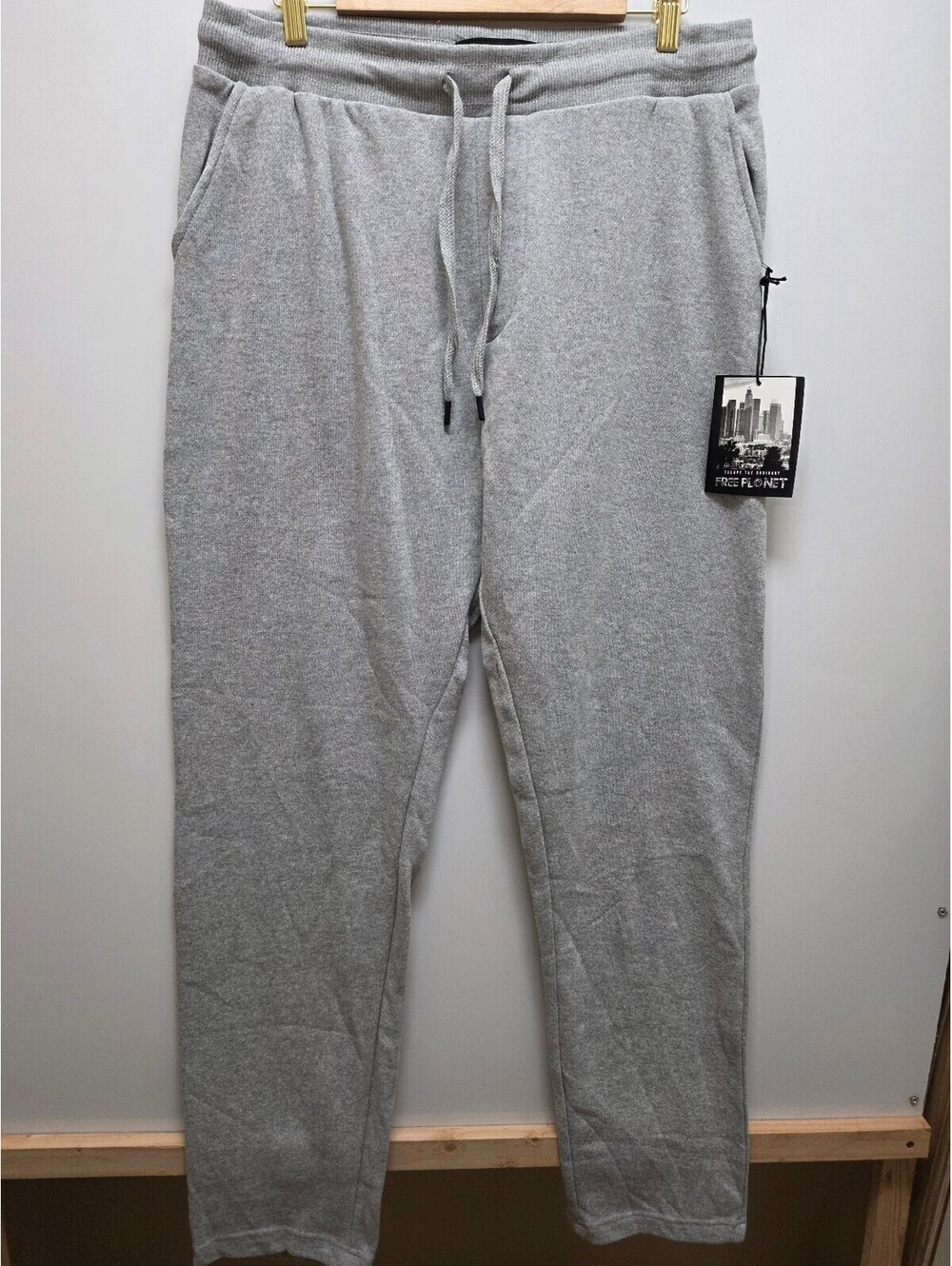 Free Planet Men's Jogger Sweatpants XL Gray Heather NWT Drawstring $70 MSRP